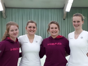 Philine Vogelsang, Charlotte Brockmann, Kristina Mentrup, Clarissa Hülsmann trotzten dem Favoriten Saxonia Münster einen Punkt ab.